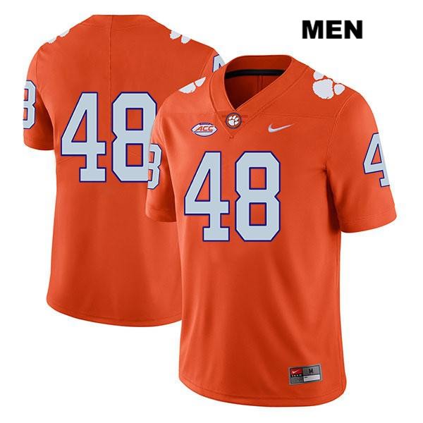 Men's Clemson Tigers #48 David Cote Stitched Orange Legend Authentic Nike No Name NCAA College Football Jersey KGE1146UI